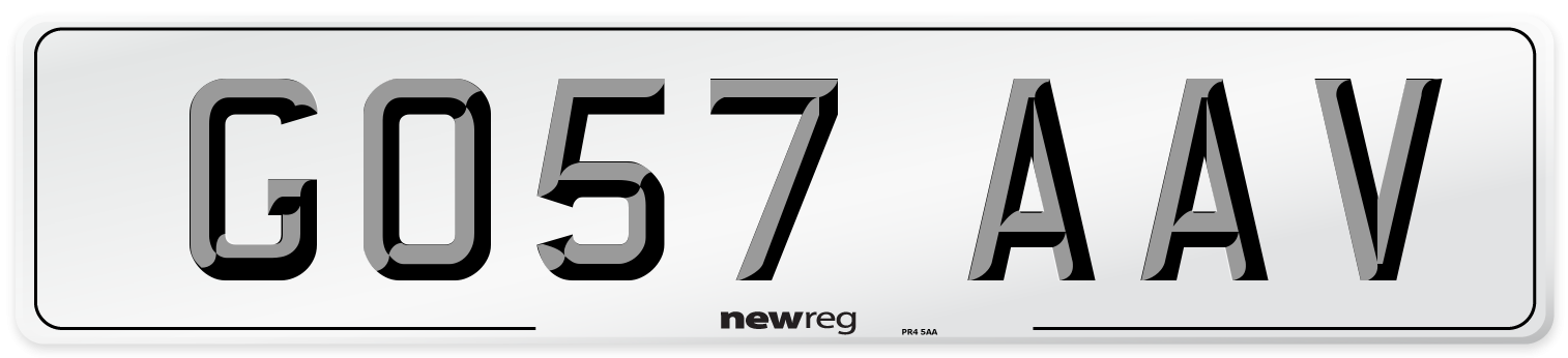 GO57 AAV Number Plate from New Reg